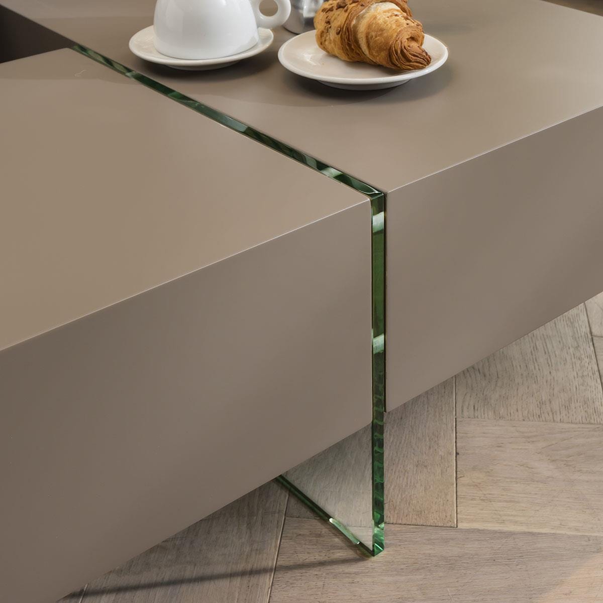 Leo Coffee Table - Matte Taupe 120cm