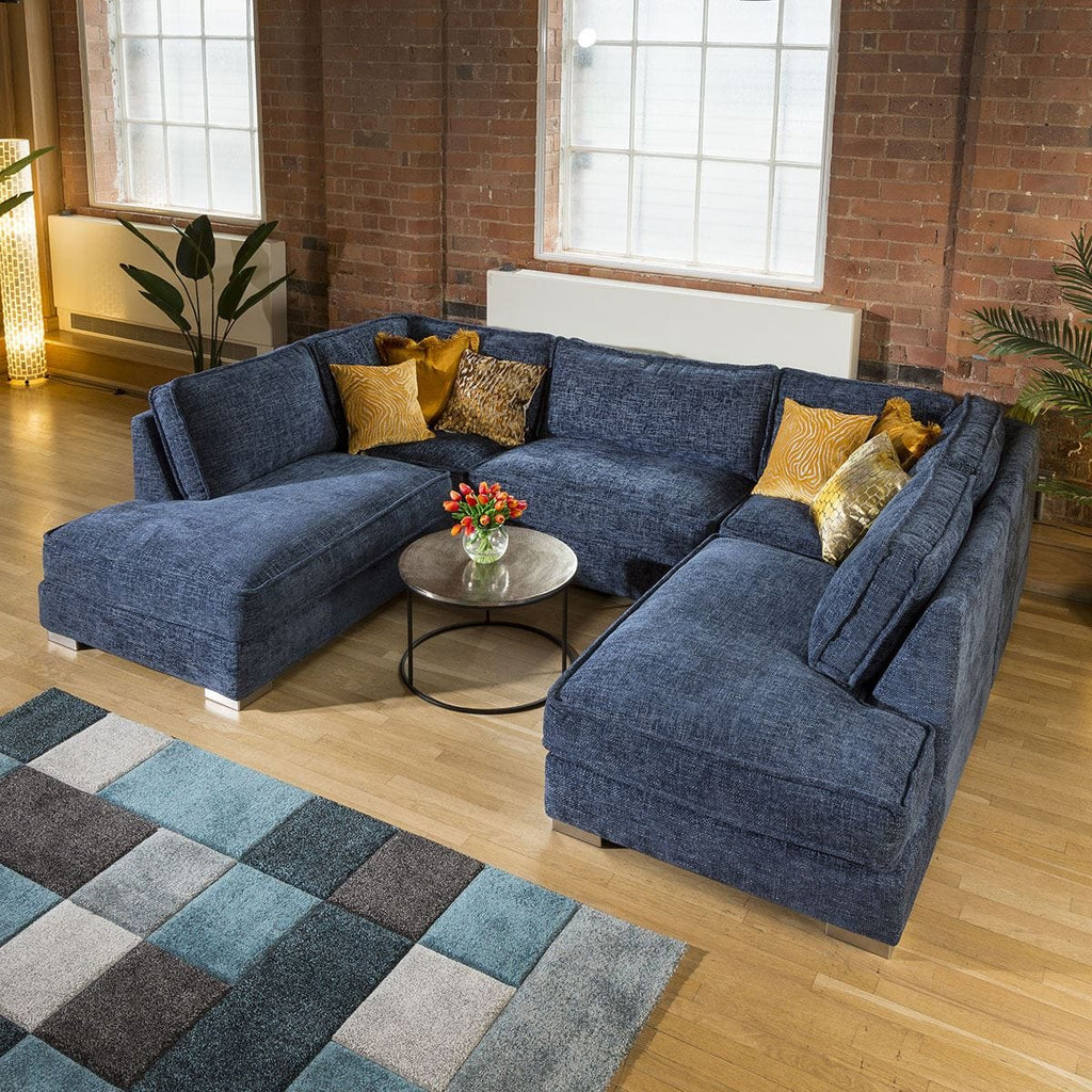 Quatropi Luxury 5 Seater U Shape Sofa Many Colours & Fabrics Lexci 14
