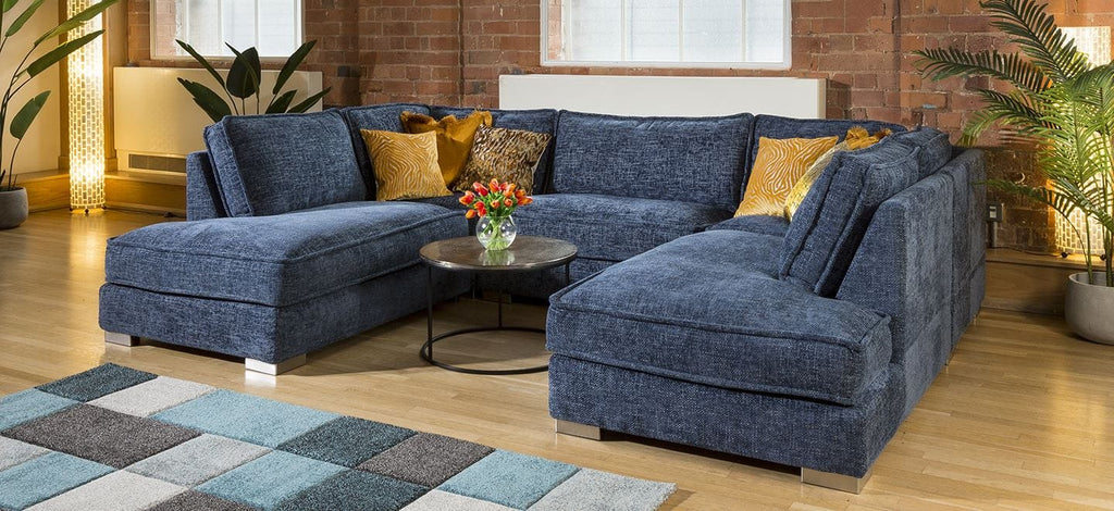 Quatropi Luxury 5 Seater U Shape Sofa Many Colours & Fabrics Lexci 14