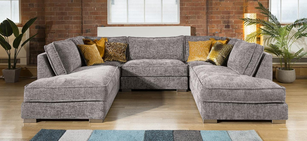 Quatropi Luxury 5 Seater U Shape Sofa Many Colours & Fabrics Lexci 14