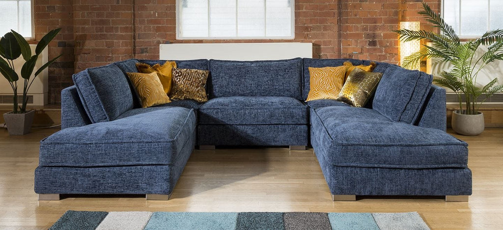 Quatropi Luxury 5 Seater U Shape Sofa Many Colours & Fabrics Lexci 14