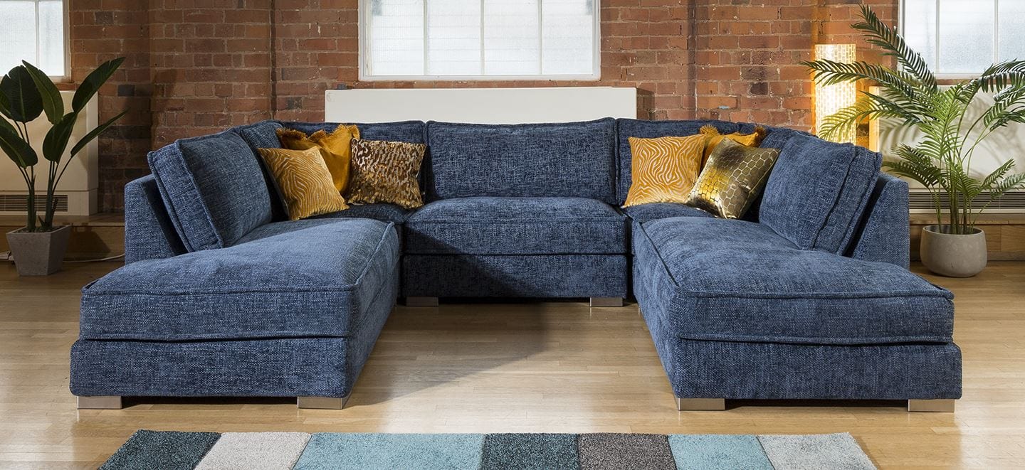 Quatropi Luxury 5 Seater U Shape Sofa Many Colours & Fabrics Lexci 14