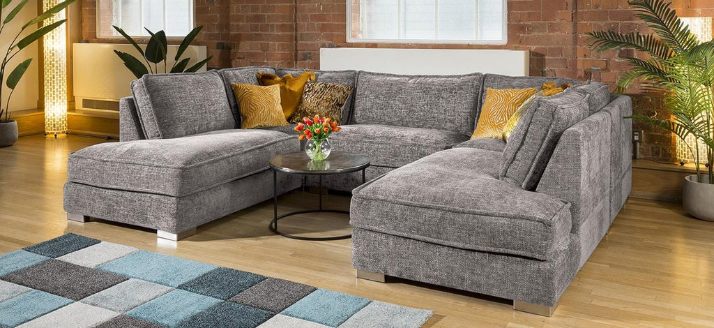 Quatropi Luxury 5 Seater U Shape Sofa Many Colours & Fabrics Lexci 14