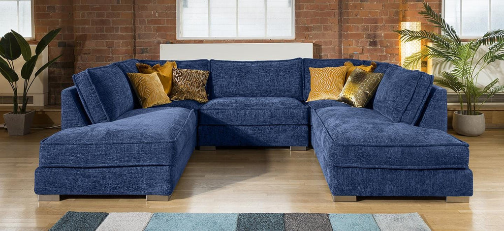 Quatropi Luxury 5 Seater U Shape Sofa Many Colours & Fabrics Lexci 14