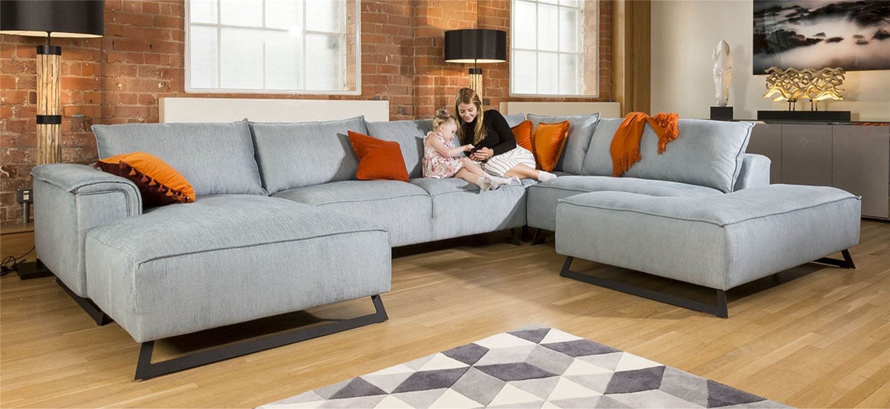 Amazing Grand Cinema U Shape Modular Effie Sofa Group 3.8 x 2.9m
