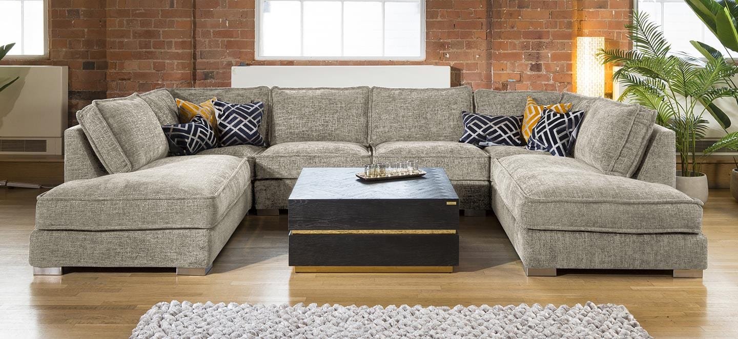 Quatropi Luxury 6 Seater U Shape Sofa Many Colours & Fabrics Lexci 8
