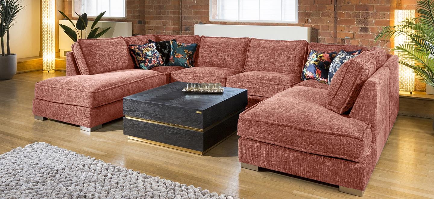 Quatropi Luxury 6 Seater U Shape Sofa Many Colours & Fabrics Lexci 8