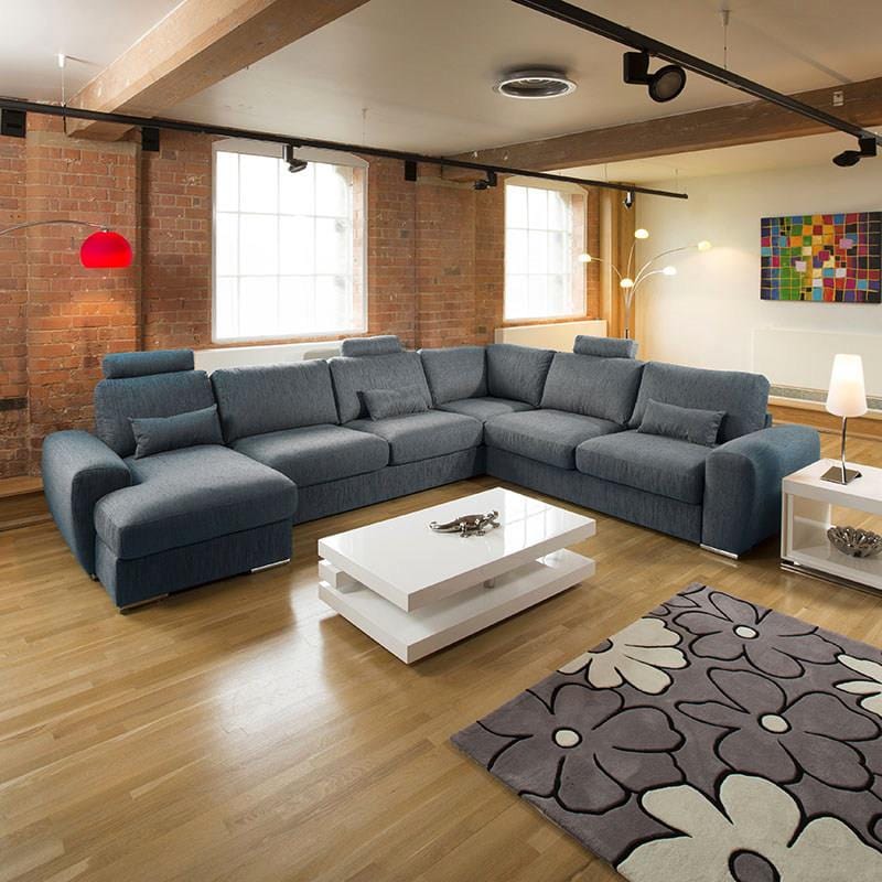 Quatropi Luxury L Shape Corner Sofa Chaise Headrests Grande 16LH New