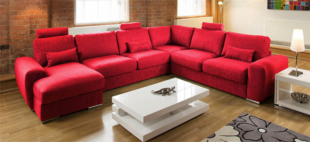 Quatropi Luxury L Shape Corner Sofa Chaise Headrests Grande 16LH New