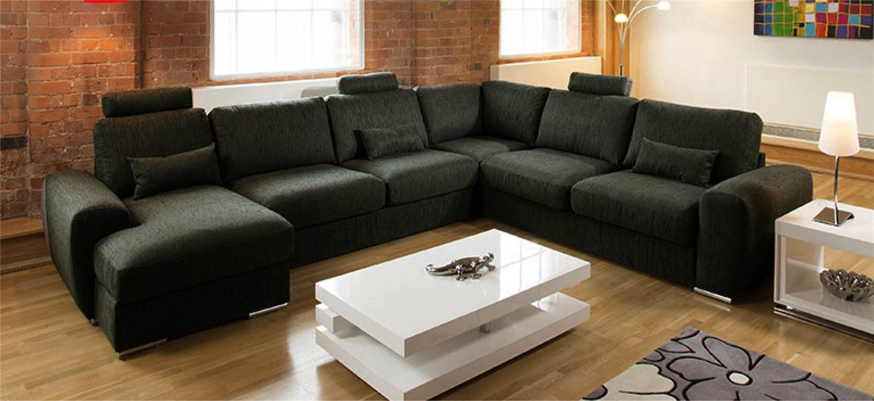 Quatropi Luxury L Shape Corner Sofa Chaise Headrests Grande 16LH New