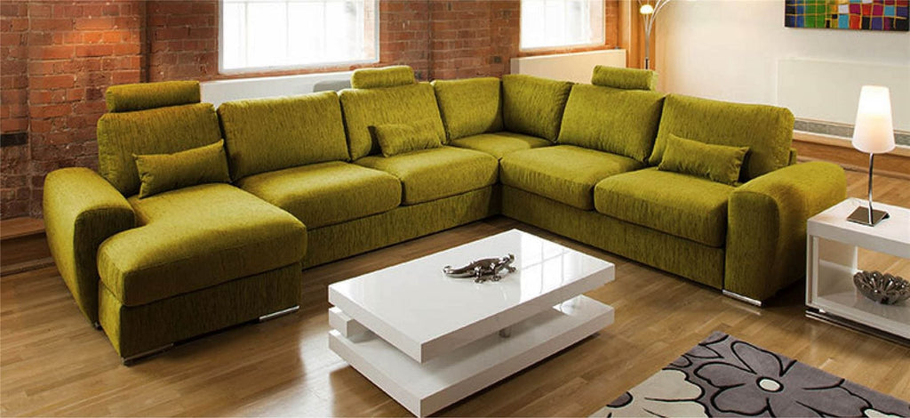 Quatropi Luxury L Shape Corner Sofa Chaise Headrests Grande 16LH New