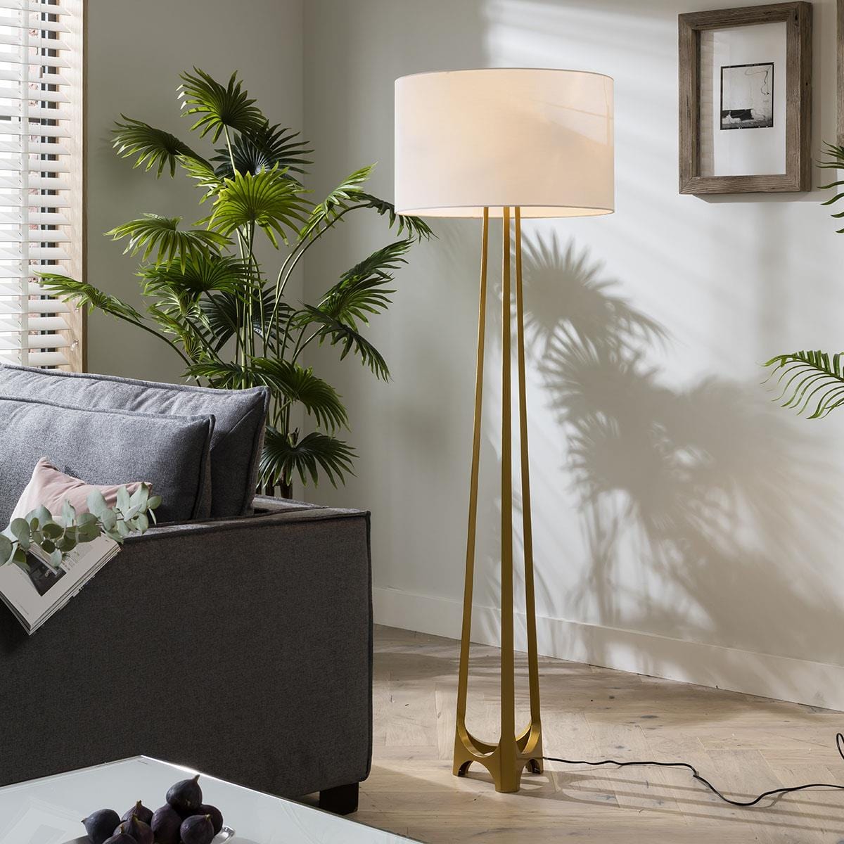 Quatropi Luxury Tall Golden Pyramid Floor Lamp 158CM Tall