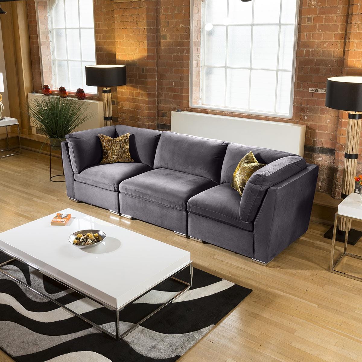 Stunning Modular Sofa Mikey Range Corner Section Dark Grey