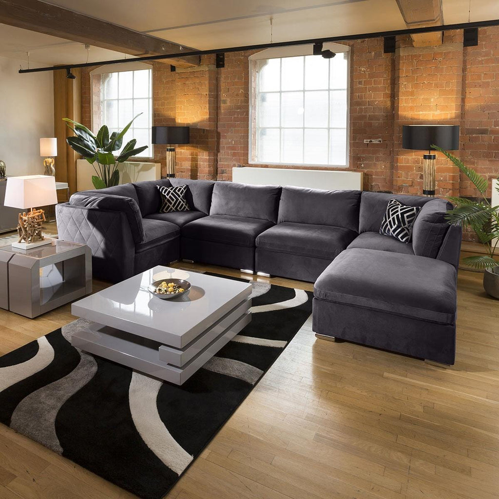 Stunning Modular Sofa Mikey Range Corner Section Dark Grey