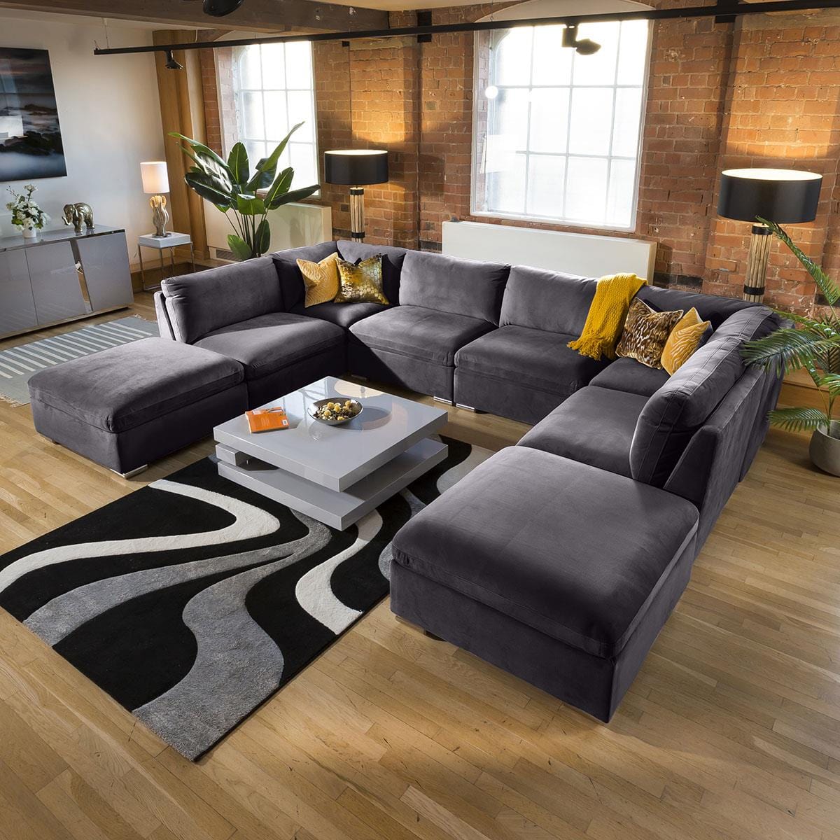 Stunning Modular Sofa Mikey Range Corner Section Dark Grey