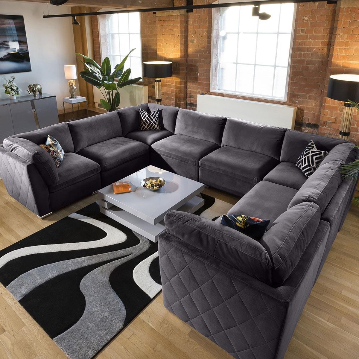 Stunning Modular Sofa Mikey Range Corner Section Dark Grey