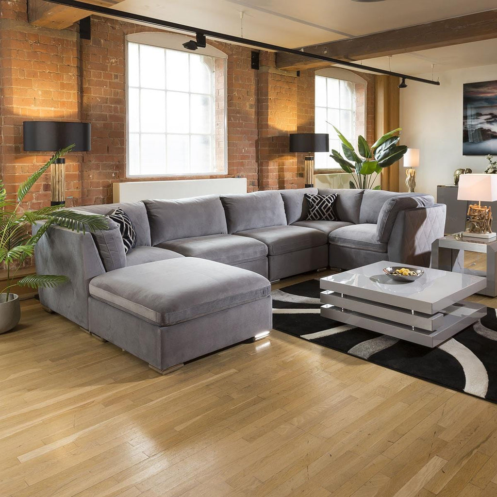 Stunning Modular Sofa Mikey Range Corner Section Medium Grey