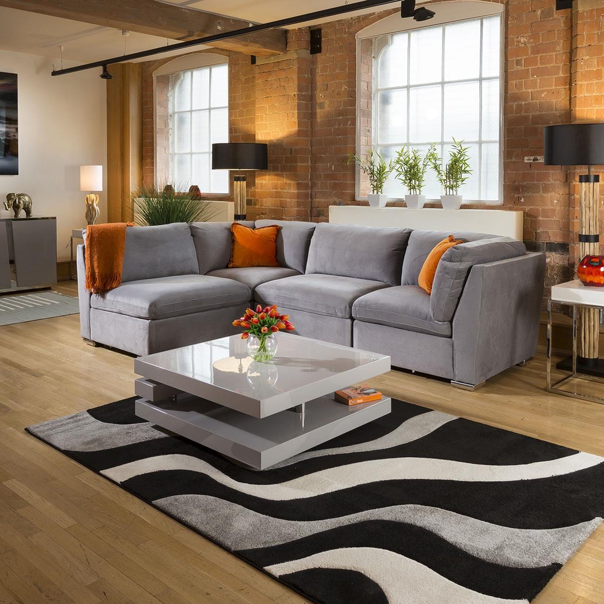 Stunning Modular Sofa Mikey Range Corner Section Medium Grey
