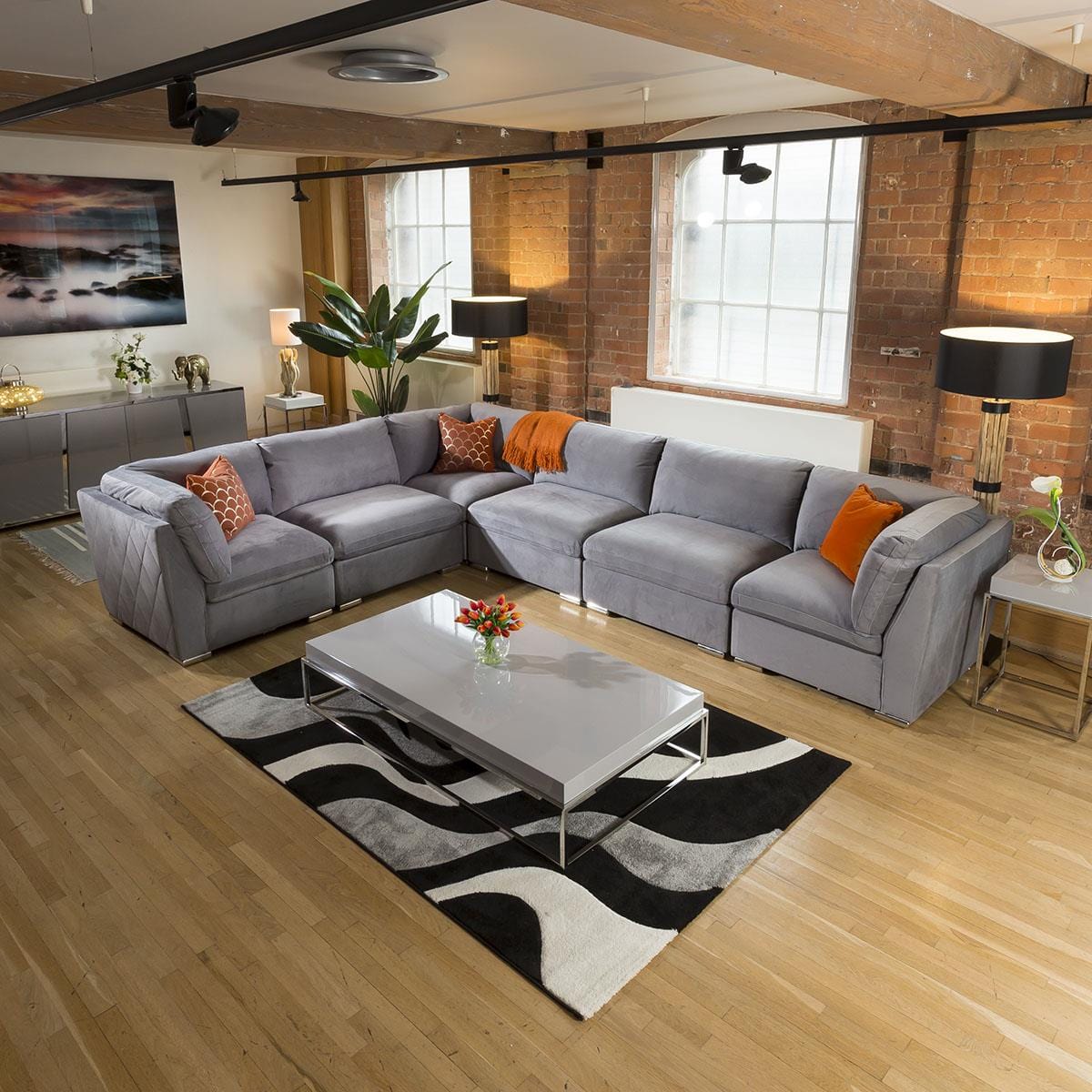 Stunning Modular Sofa Mikey Range Corner Section Medium Grey