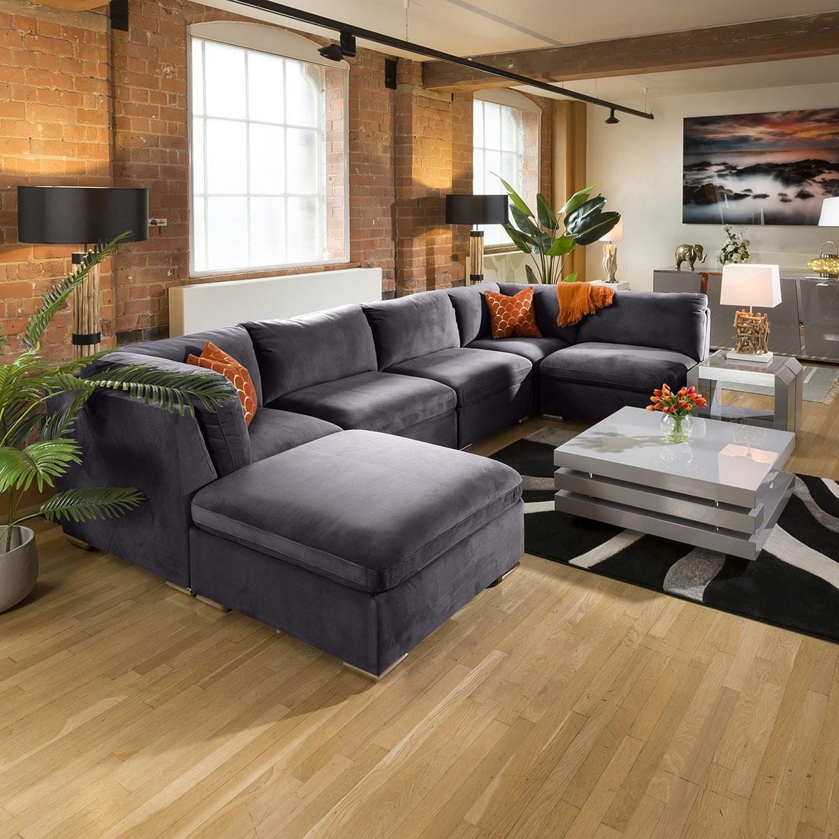 Mikey Footstool - Dark Grey