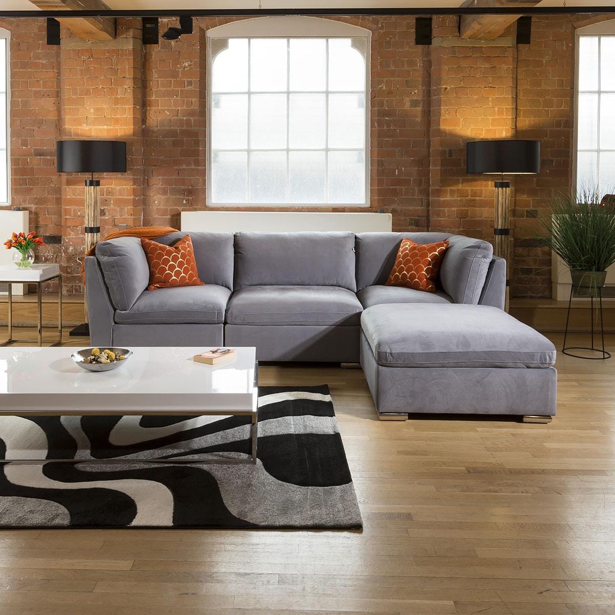 Mikey Footstool - Mid Grey