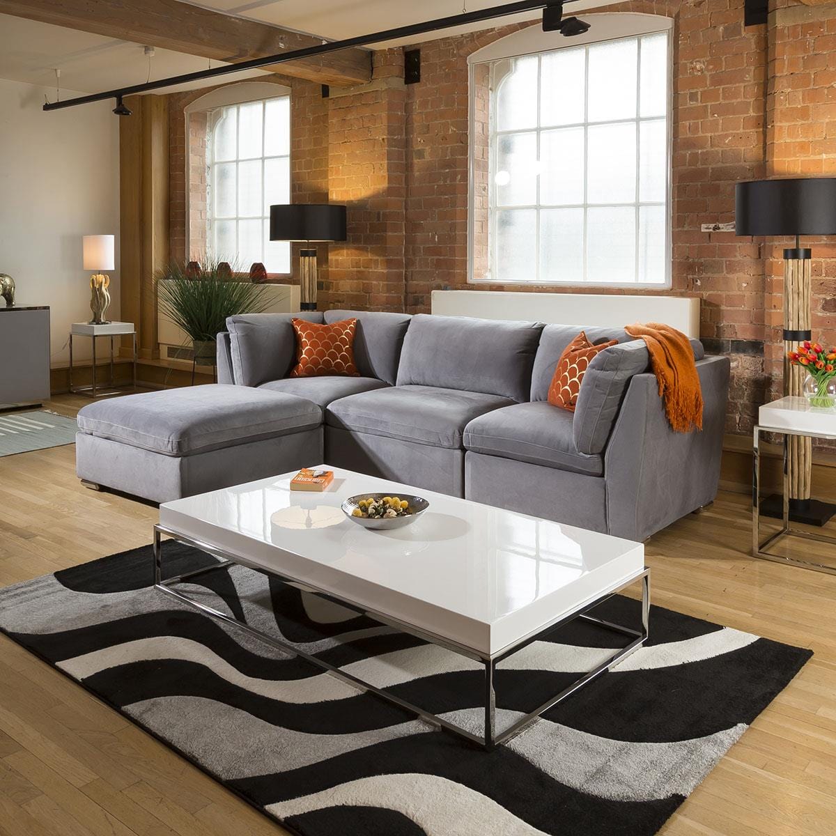 Stunning Modular Sofa Mikey Range Middle Section Medium Grey