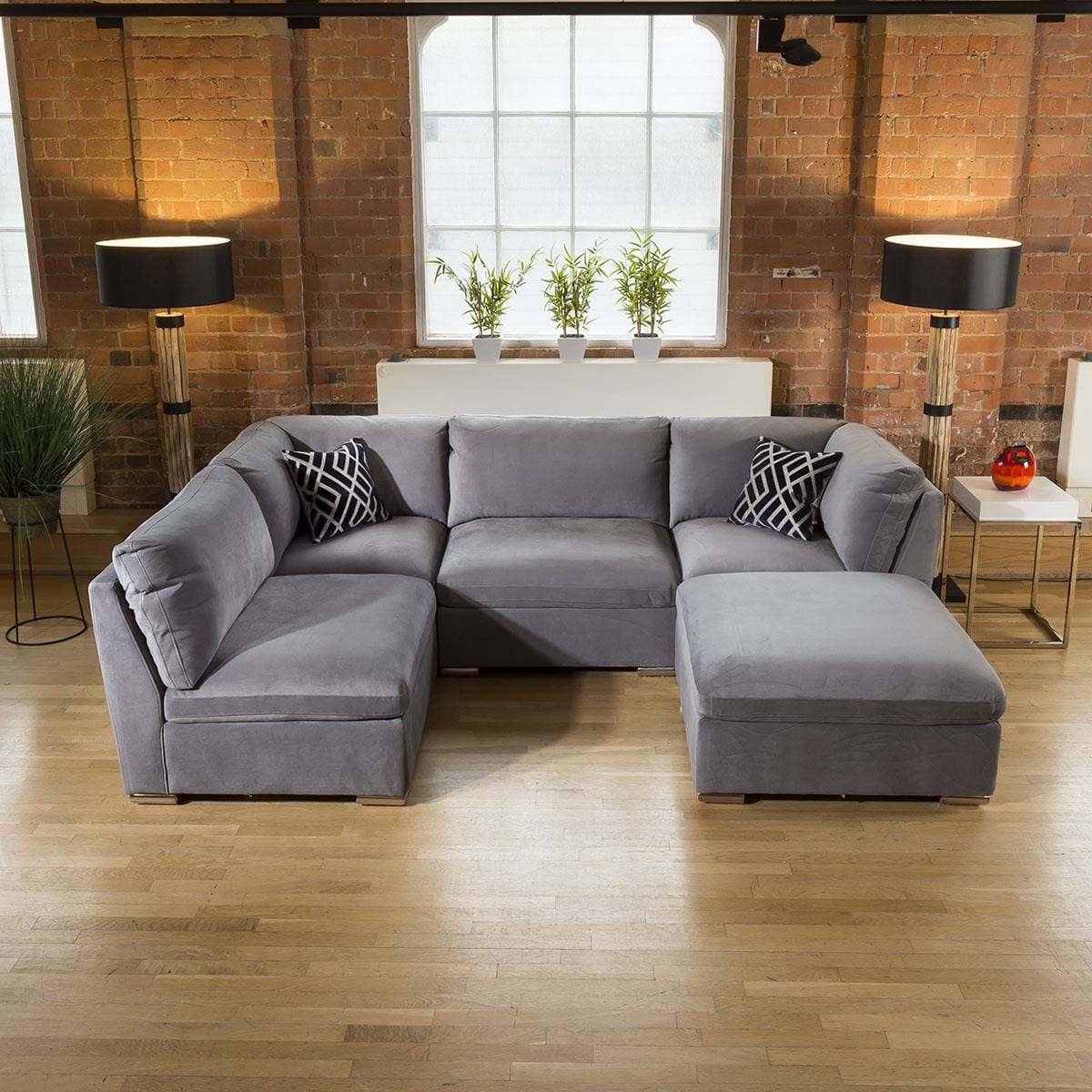 Stunning Modular Sofa Mikey Range Middle Section Medium Grey