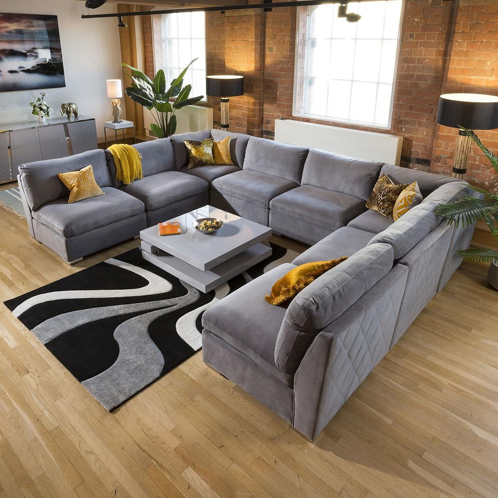Stunning Modular Sofa Mikey Range Middle Section Medium Grey
