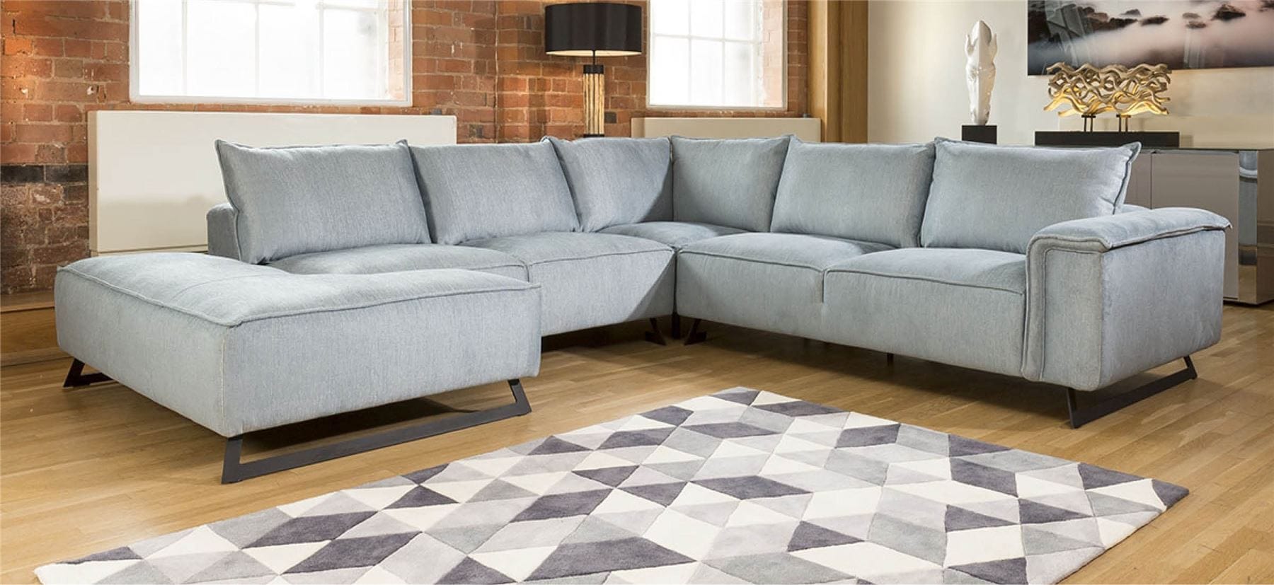 Beautiful Designer L Shape Modern Modular Effie Sofa Chaise 3.0 x 3.3mt