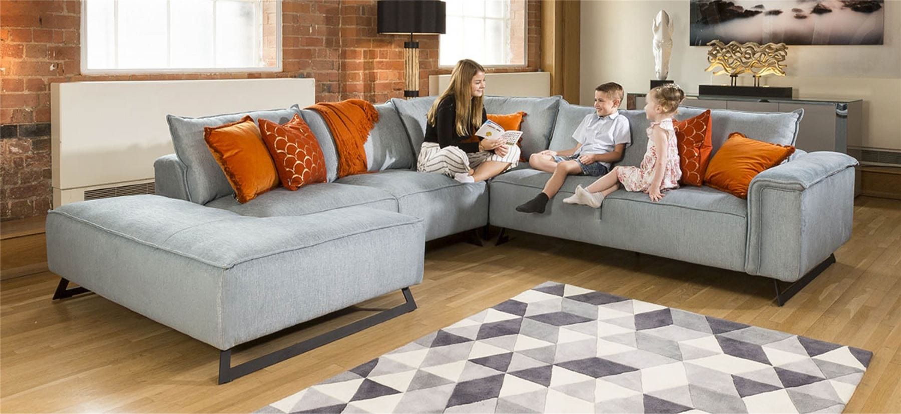 Beautiful Designer L Shape Modern Modular Effie Sofa Chaise 3.0 x 3.3mt