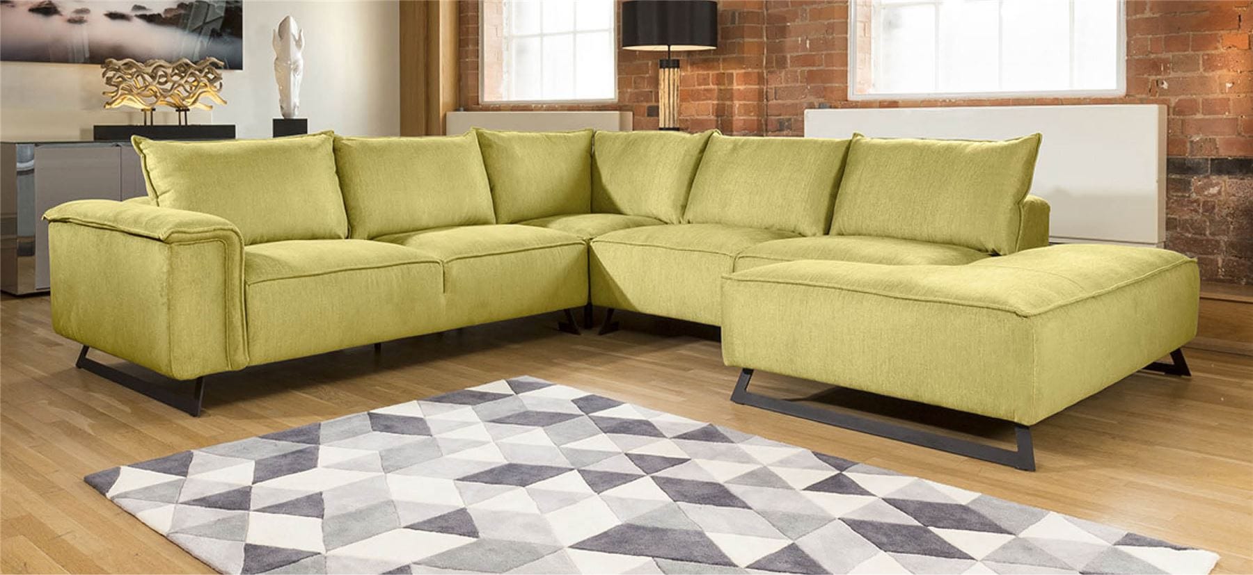 Stunning Extra Large L Shape Modern Modular Effie Sofa Chaise 3.0 x 3.3mt