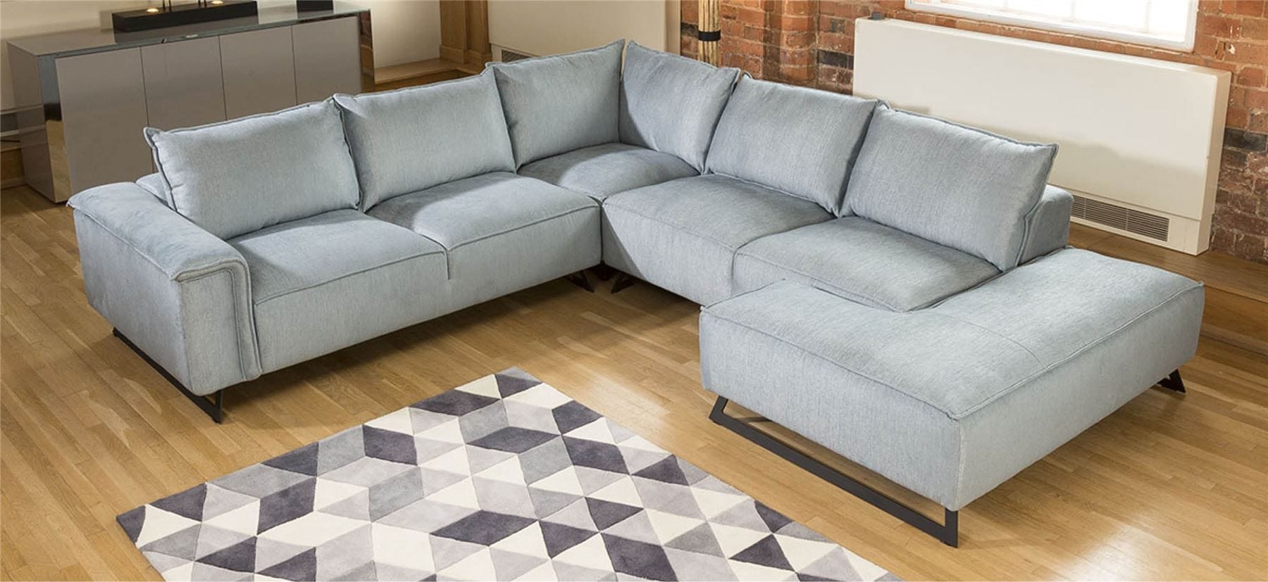 Stunning Extra Large L Shape Modern Modular Effie Sofa Chaise 3.0 x 3.3mt