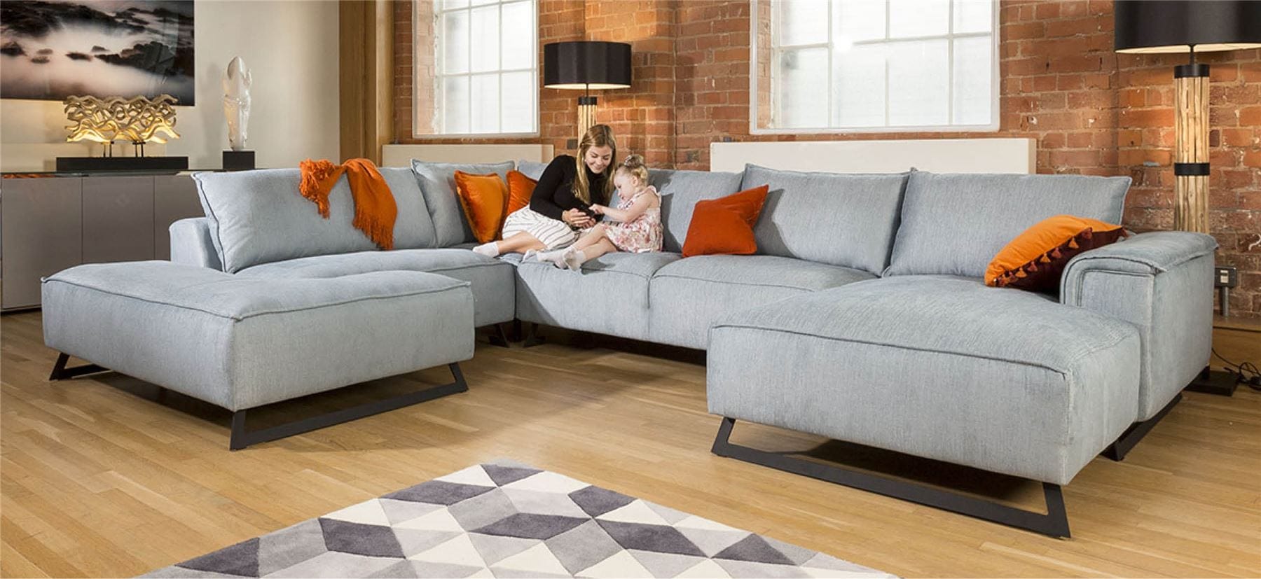 Amazing Massive Cinema U Shape Modular Effie Sofa Group 3.8 x 2.9m