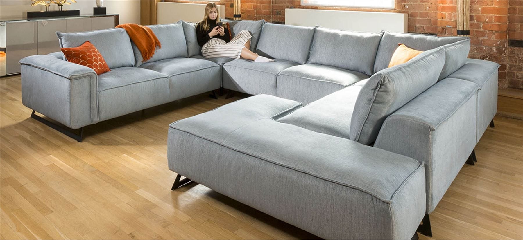 Effie Indulgent U Shape Modular Sofa Vast Choice of Fabrics 3.8 x 3.0m