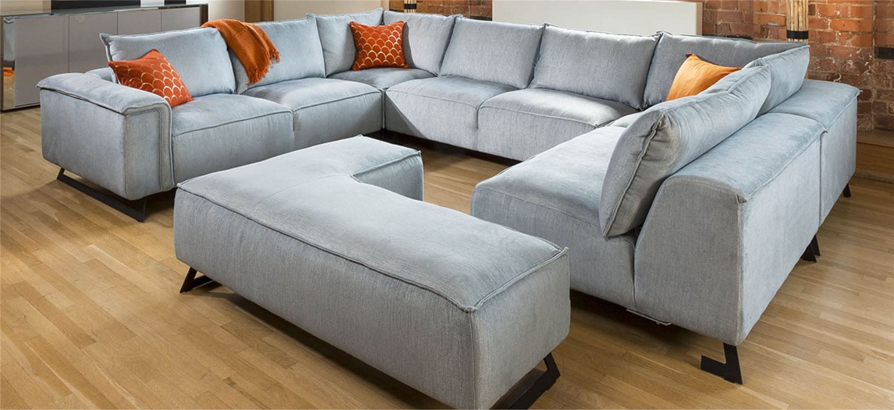 Effie Indulgent U Shape Modular Sofa Vast Choice of Fabrics 3.8 x 3.0m