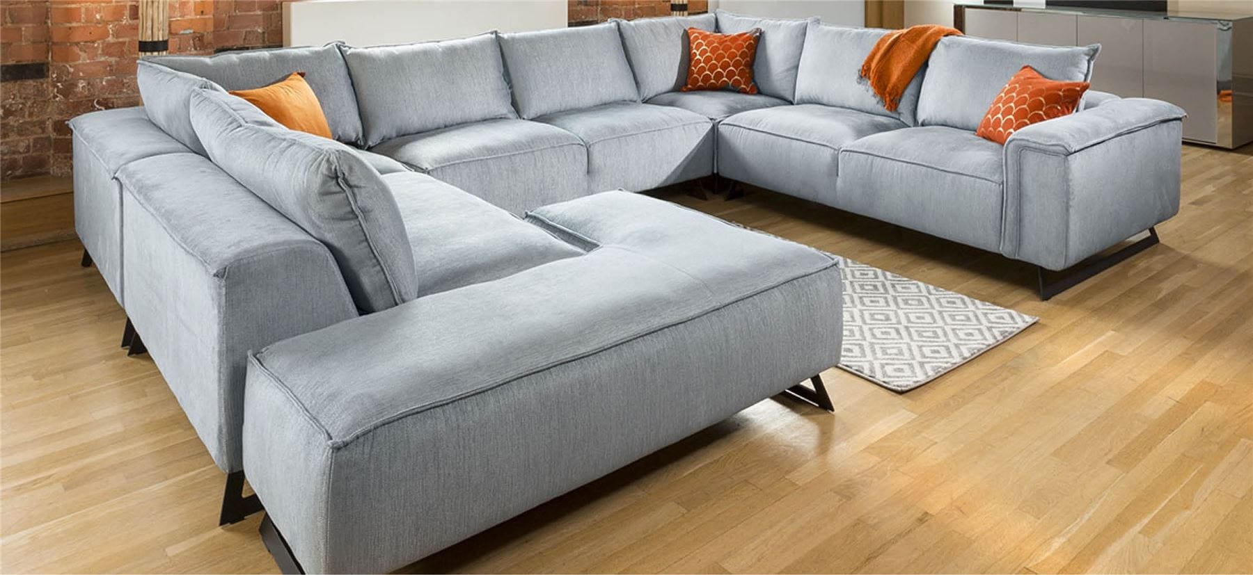 Enormous U Shape Cinema Effie Modular Sofa Made to Order 3.8 x 3.0m