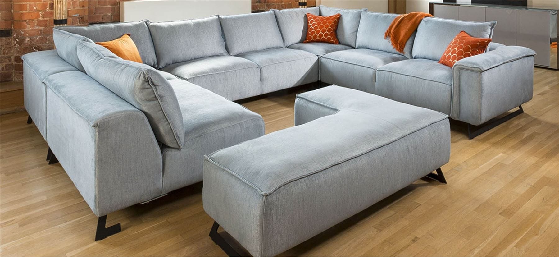 Enormous U Shape Cinema Effie Modular Sofa Made to Order 3.8 x 3.0m