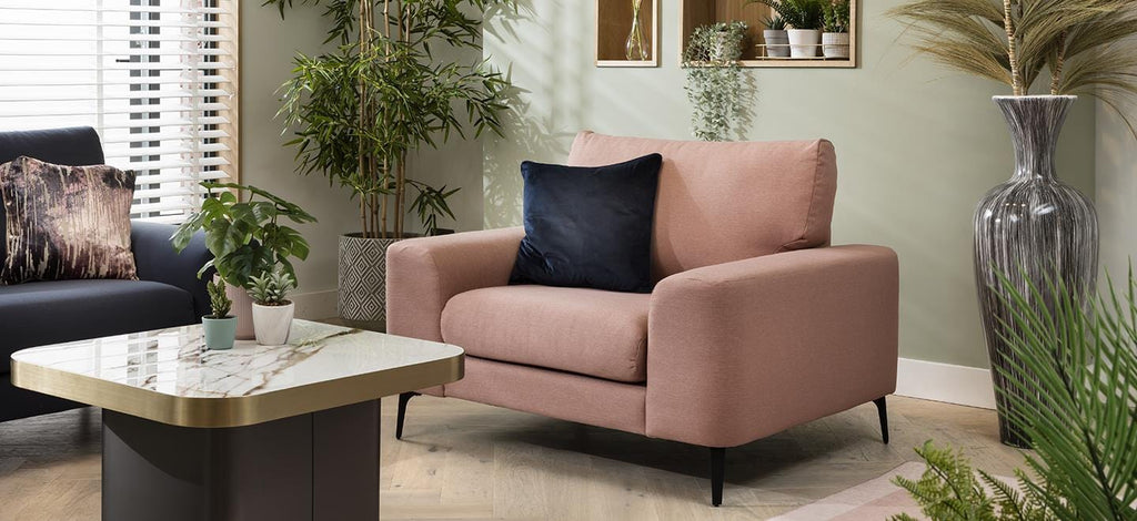 Modern Fabric Snuggle Armchair - Premium Upholstery - Moly Pink - 124cm