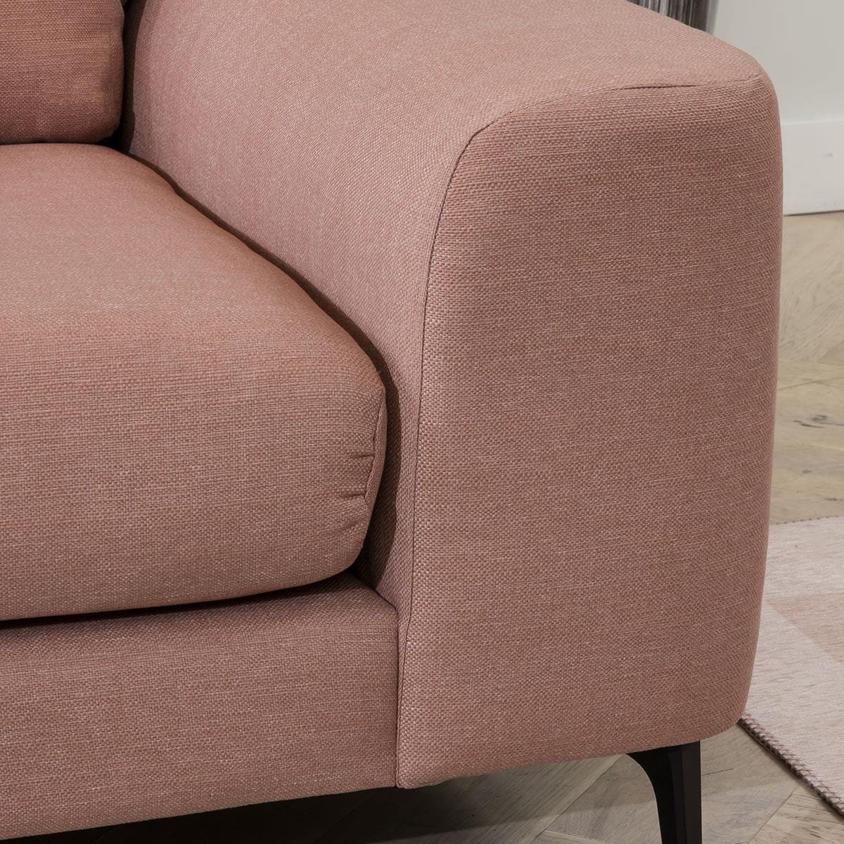 Modern Fabric Snuggle Armchair - Premium Upholstery - Moly Pink - 124cm