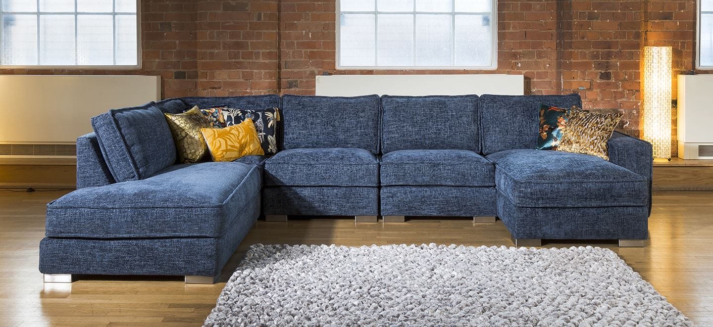 Quatropi Modern Cinema U Shape Sofa Many Colours & Fabrics Lexci 15L