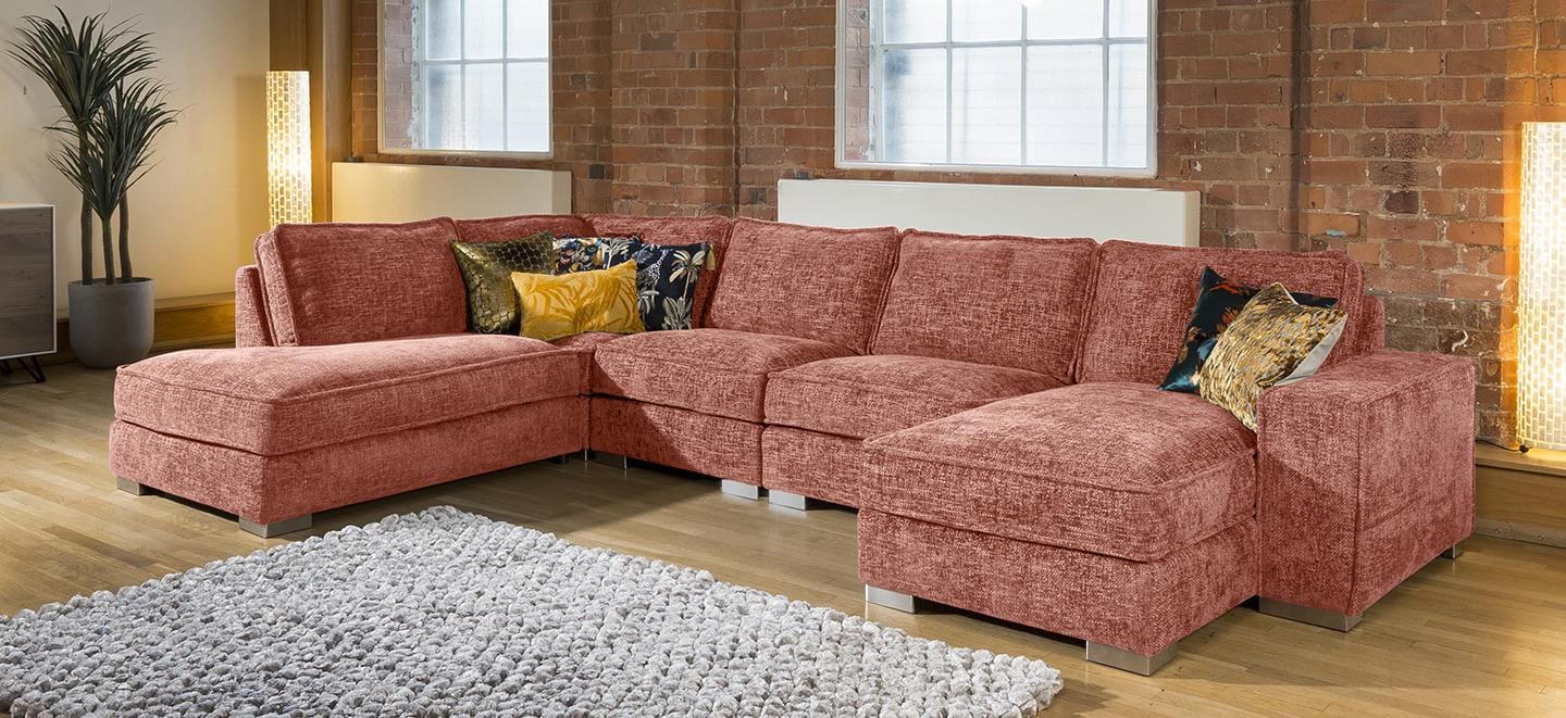 Quatropi Modern Cinema U Shape Sofa Many Colours & Fabrics Lexci 15L