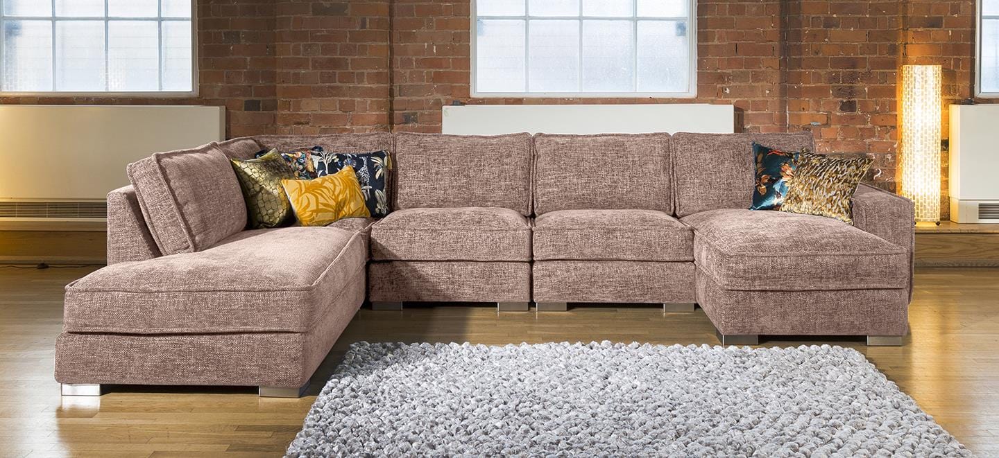 Quatropi Modern Cinema U Shape Sofa Many Colours & Fabrics Lexci 15L