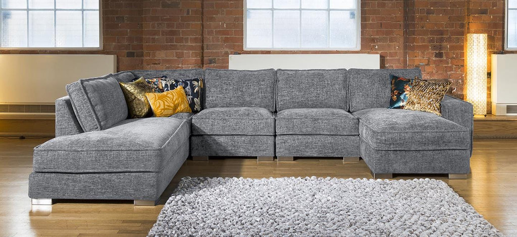 Quatropi Modern Cinema U Shape Sofa Many Colours & Fabrics Lexci 15L