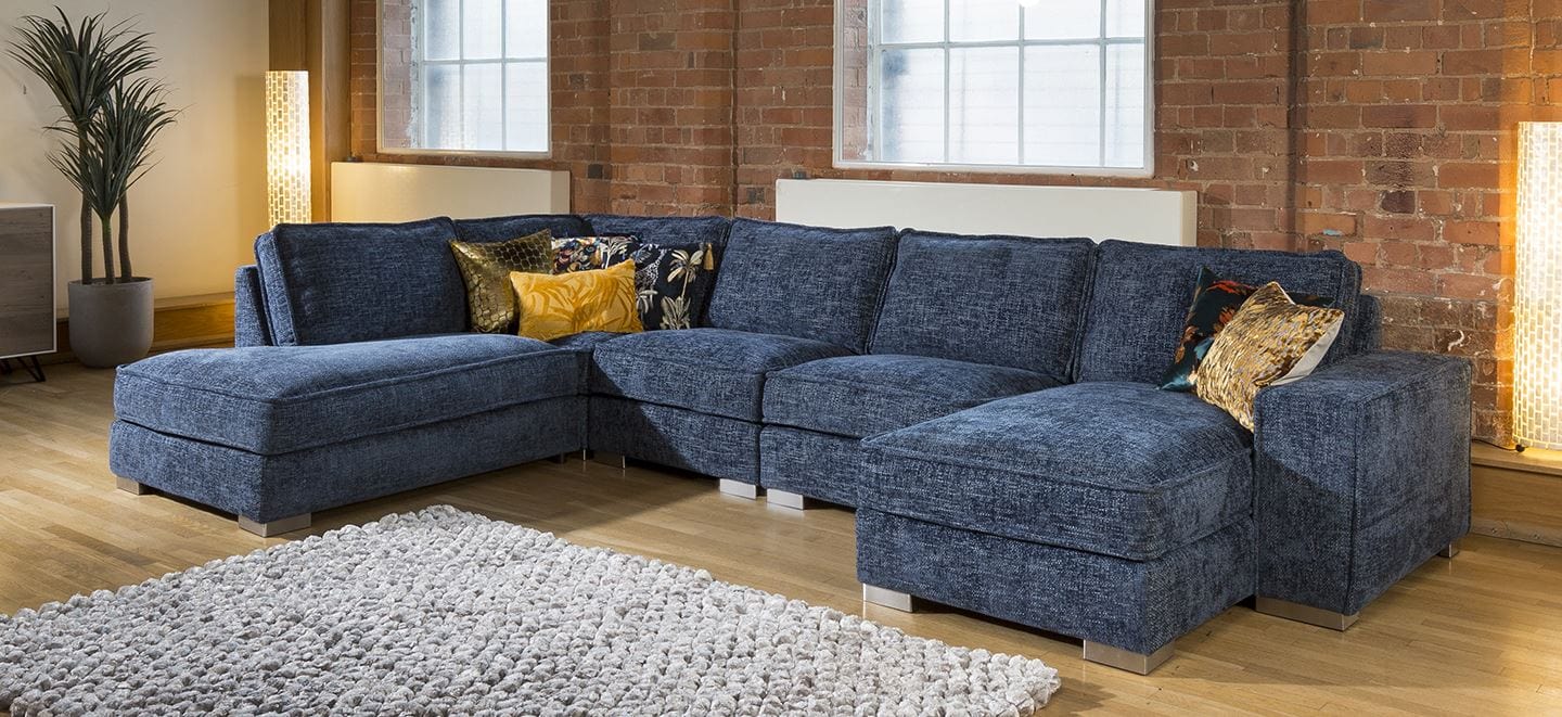 Quatropi Modern Cinema U Shape Sofa Many Colours & Fabrics Lexci 15L