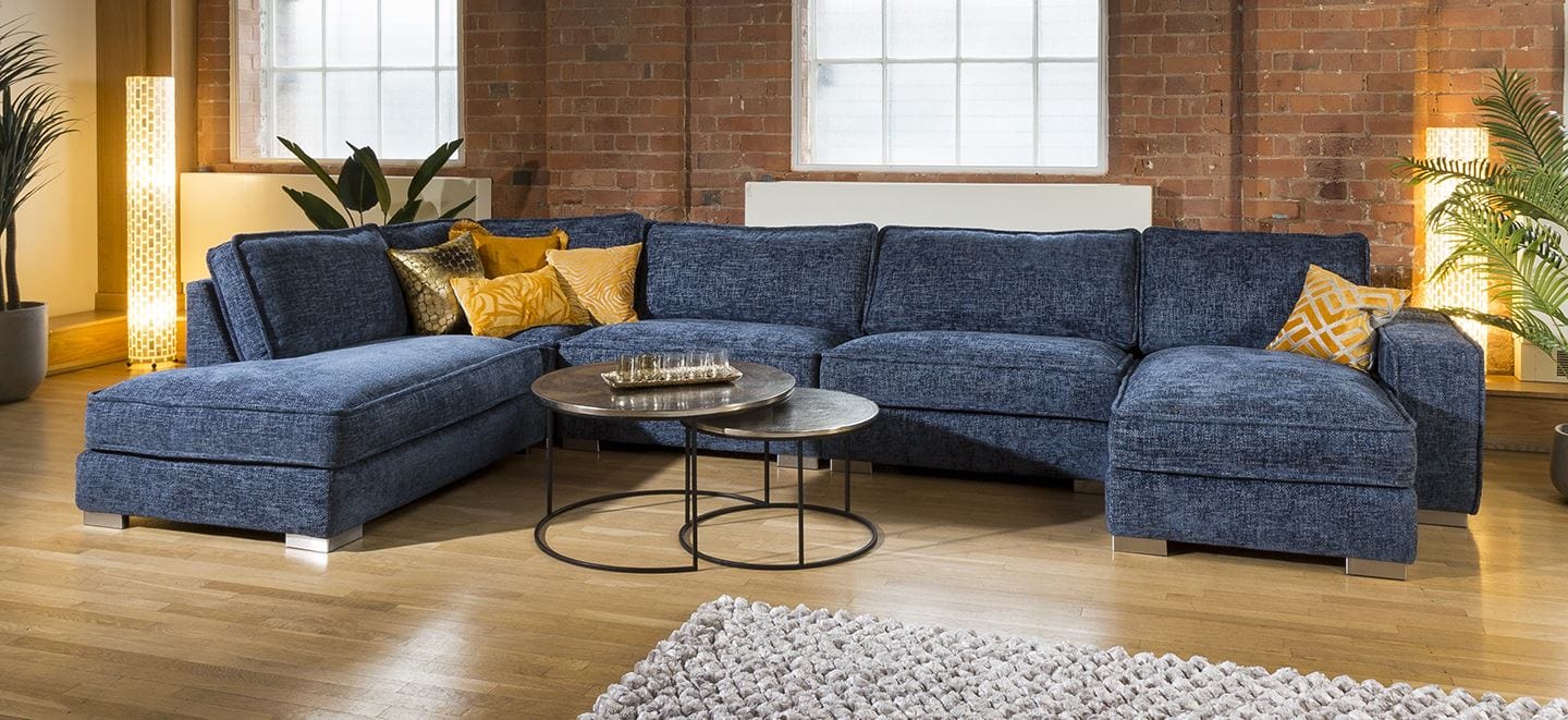 Quatropi Modern Cinema U Shape Sofa Many Colours & Fabrics Lexci 18L