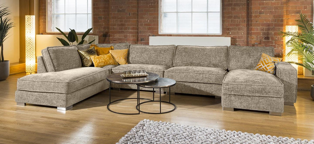 Quatropi Modern Cinema U Shape Sofa Many Colours & Fabrics Lexci 18L
