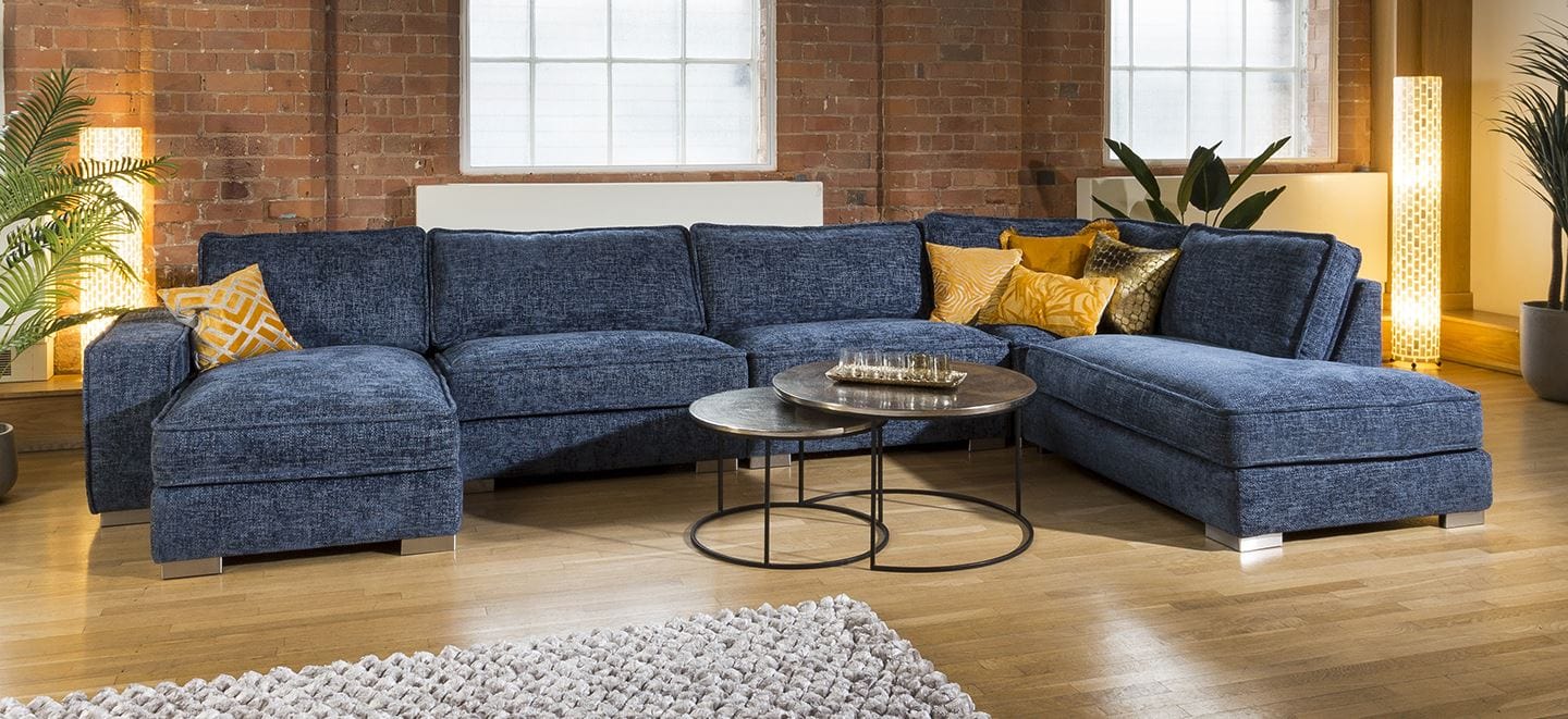 Quatropi Modern Cinema U Shape Sofa Many Colours & Fabrics Lexci 18R