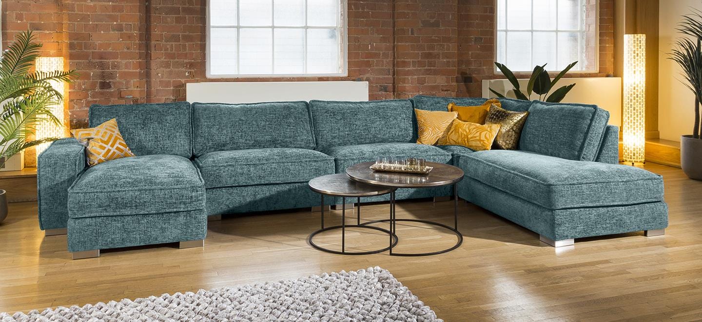 Quatropi Modern Cinema U Shape Sofa Many Colours & Fabrics Lexci 18R