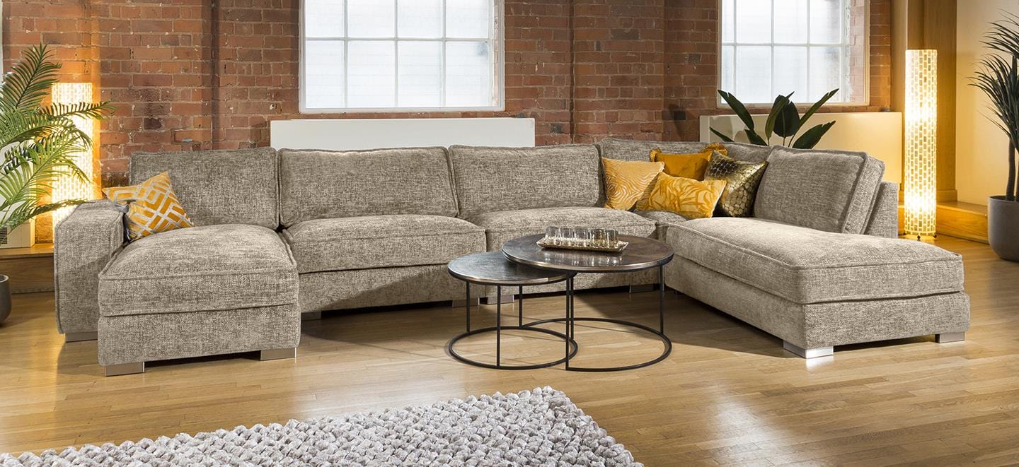 Quatropi Modern Cinema U Shape Sofa Many Colours & Fabrics Lexci 18R
