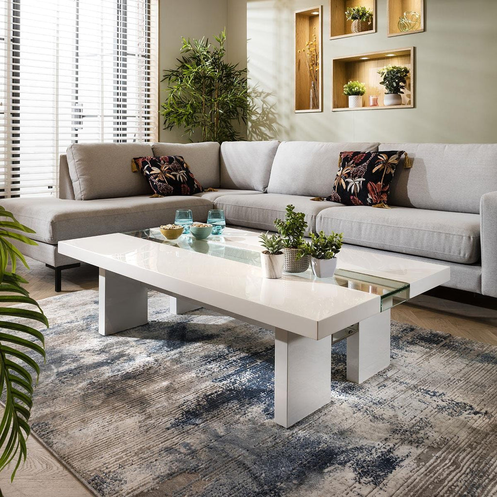 Modern Coffee Table High Gloss White